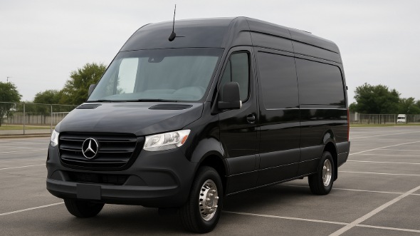 Exterior of Charter Bus Company Indianapolis's 14 Passenger Sprinter Limousine in Indianapolis