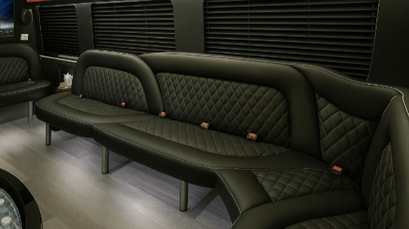 Interior of Charter Bus Company Gary's 18 Passenger Party Bus in Gary