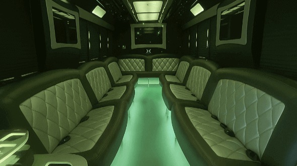 Interior of Charter Bus Company Gary's 20 Passenger Party Bus in Gary