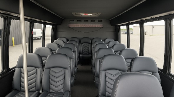 Interior of Charter Bus Company Fort Wayne's 30 Passenger Minibus in Fort Wayne