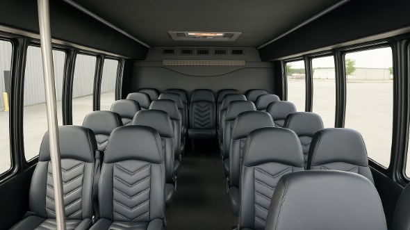 Interior of Charter Bus Company Fort Wayne's 35 Passenger Minibus in Fort Wayne