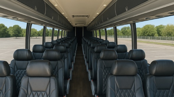 Interior of Charter Bus Company Fort Wayne's 40 Passenger Charter Bus in Fort Wayne