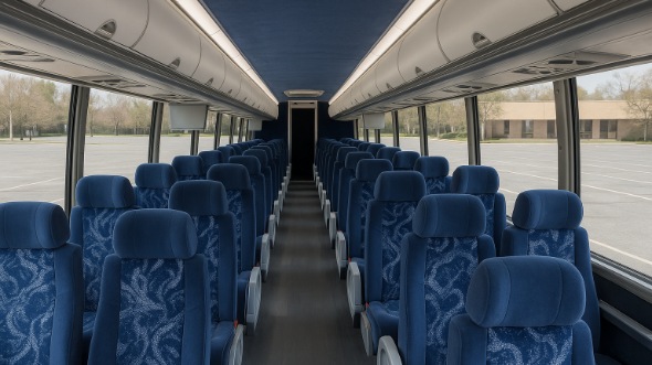 Interior of Charter Bus Company Fort Wayne's 46 Passenger Charter Bus in Fort Wayne
