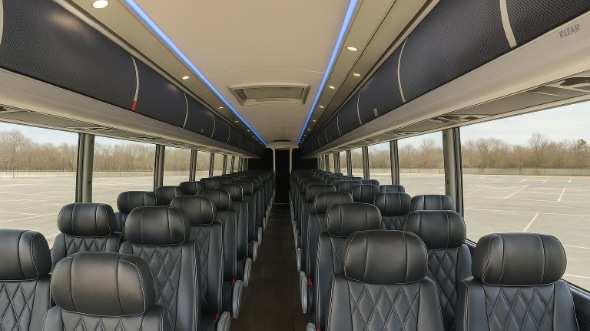 Interior of Charter Bus Company Fort Wayne's 47 Passenger Charter Bus in Fort Wayne