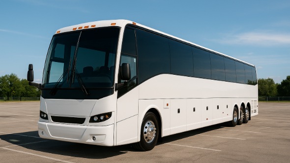 Exterior of Charter Bus Company Fort Wayne's 48 Passenger Charter Bus in Fort Wayne