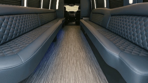 Interior of Charter Bus Company Flint's 50 Passenger Party Bus in Flint