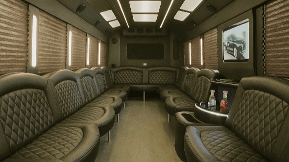 Interior of Charter Bus Company Kokomo's 50 Passenger Party Bus in Kokomo