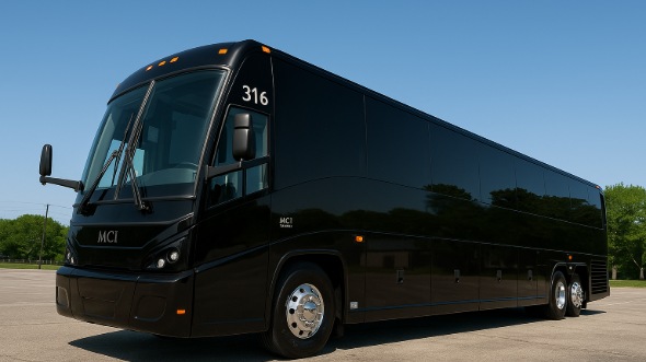 Exterior of Charter Bus Company Fort Wayne's 55 Passenger Charter Bus in Fort Wayne