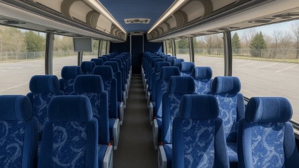Interior of Charter Bus Company Fort Wayne's 55 Passenger Charter Bus in Fort Wayne